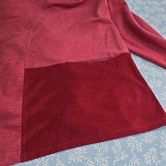 LOGO Lounge Womens Sz 2X Red Asymmetrical Pockets Lagenlook Waterfall Cardigan - Picture 5 of 9